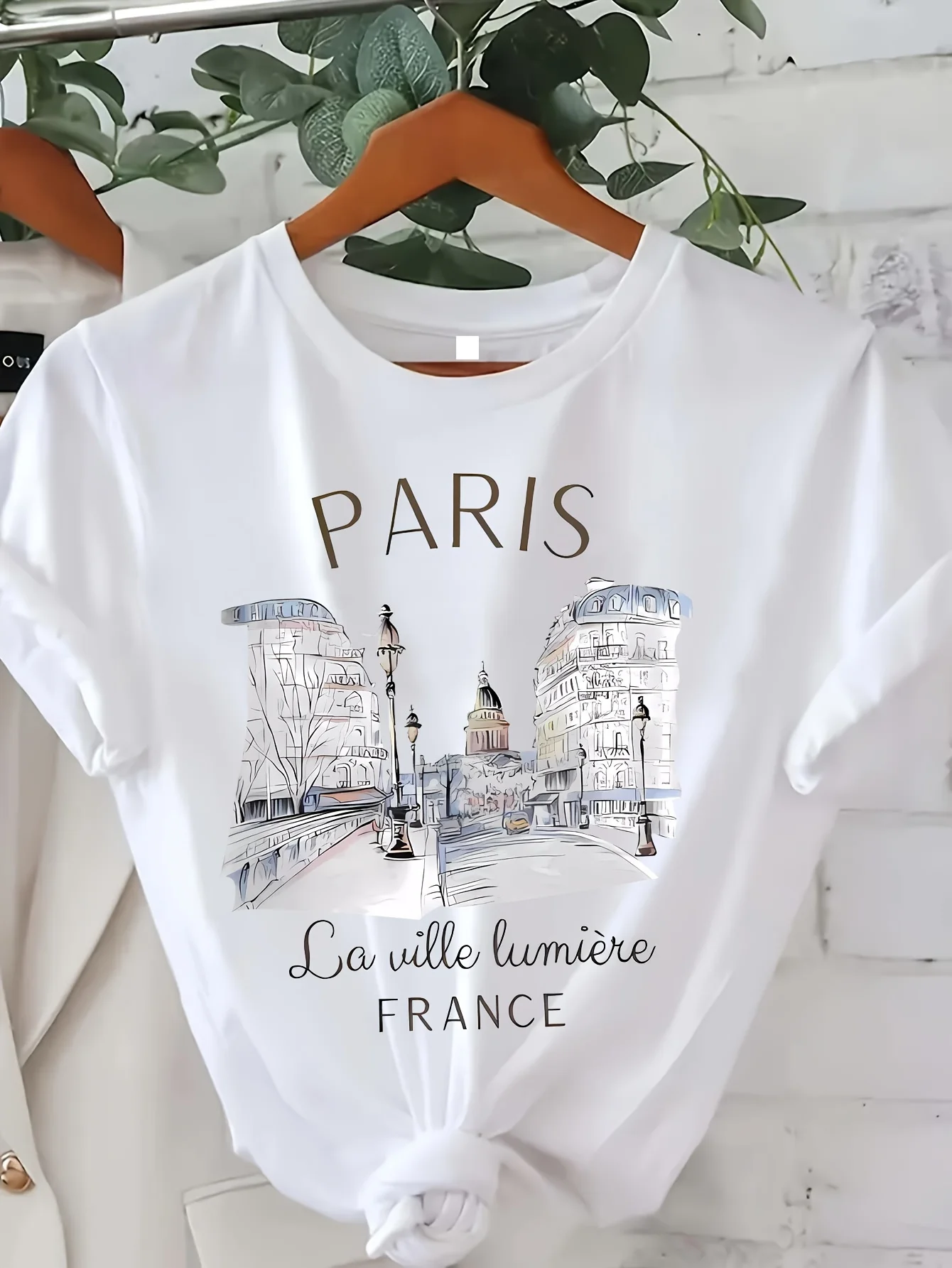 Summer Clothing In Paris - Модная футболка с принтом Парижа для