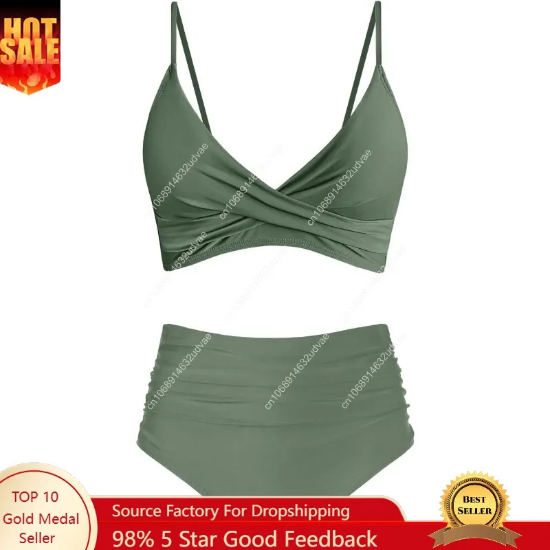 Bikini Set Push Up - Женский комплект бикини с высокой талией,