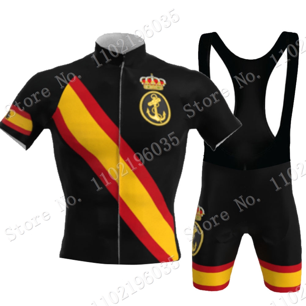 Summer Clothing In Spanish - Черный комплект велосипедной одежды Armada Espana