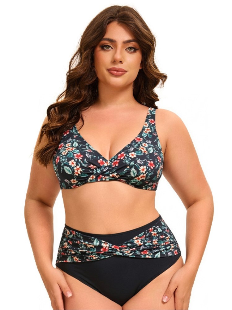 Bikini Set Push Up - Купальник-бикини больших размеров с высокой талией