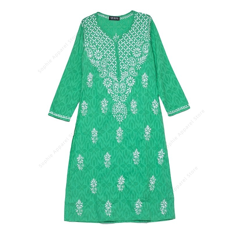 Summer Clothing India - Женская туника Kurti с вышивкой, индийский/пакистанский