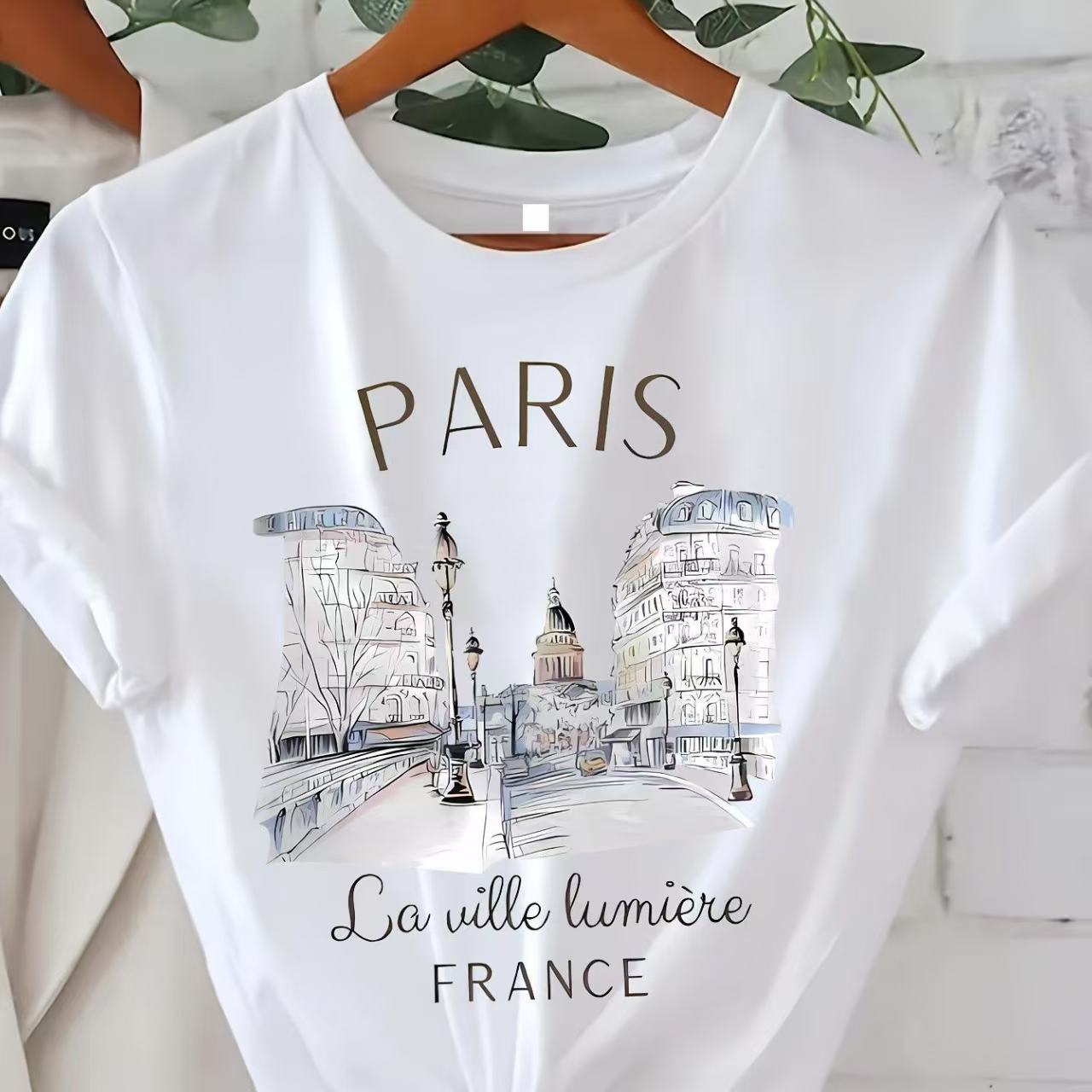 Белая футболка с принтом город – обзор и цена Summer Clothing In Paris