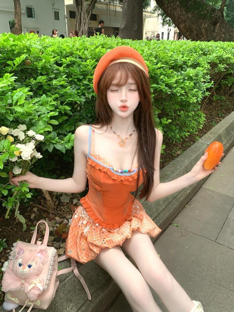 Новинка лета: оранжевый компле – обзор и цена Summer Clothing Girl