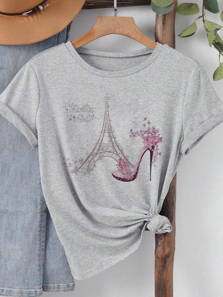 Модная женская футболка с прин – обзор и цена Summer Clothing In Paris