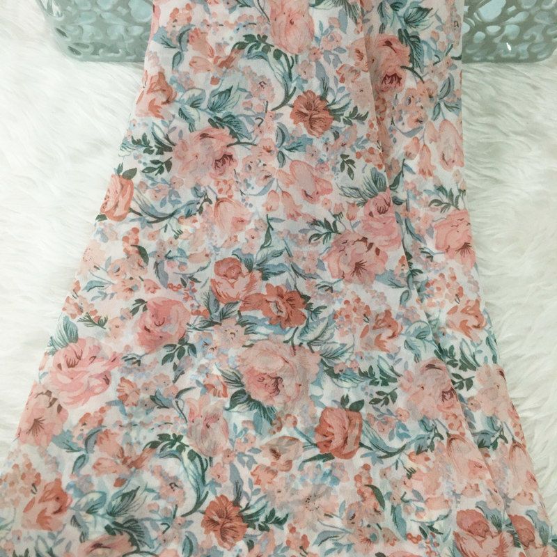 2/3 м шифоновая ткань с цветоч – обзор и цена Summer Clothing Material