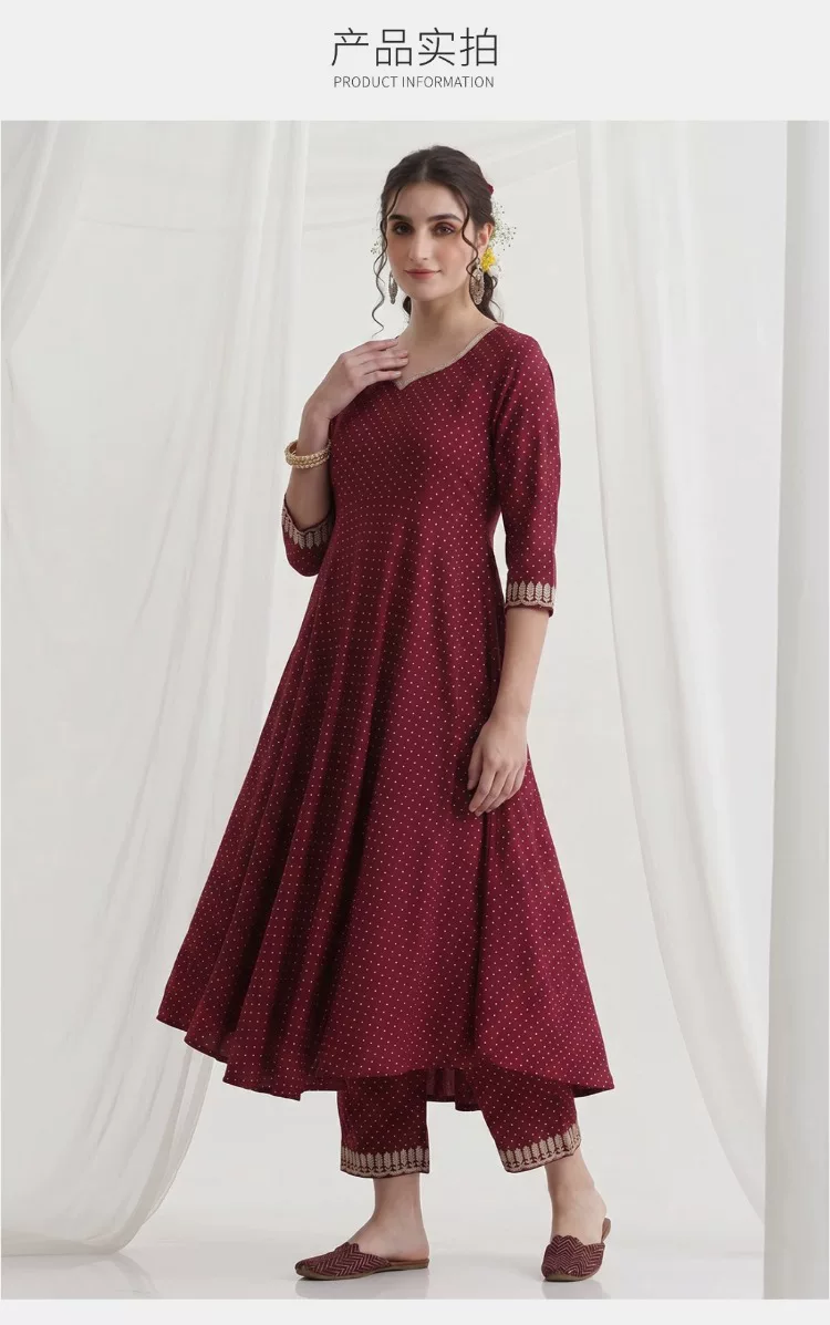 Женский бордовый этнический ко – обзор и цена Summer Clothing India
