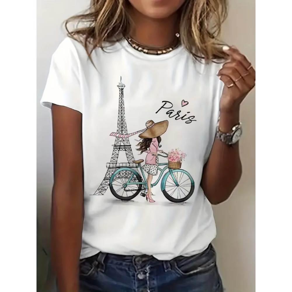 Футболка с принтом «Девушка из – обзор и цена Summer Clothing In Paris