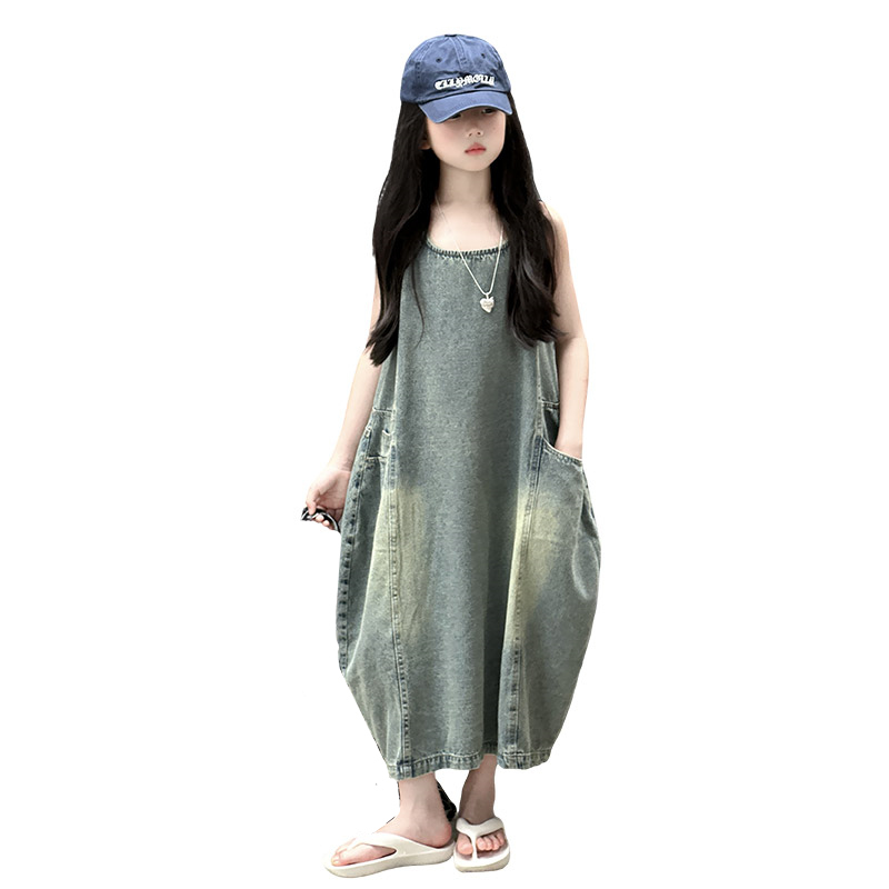 Винтажное синее детское джинсо – обзор и цена Summer Clothing Girl