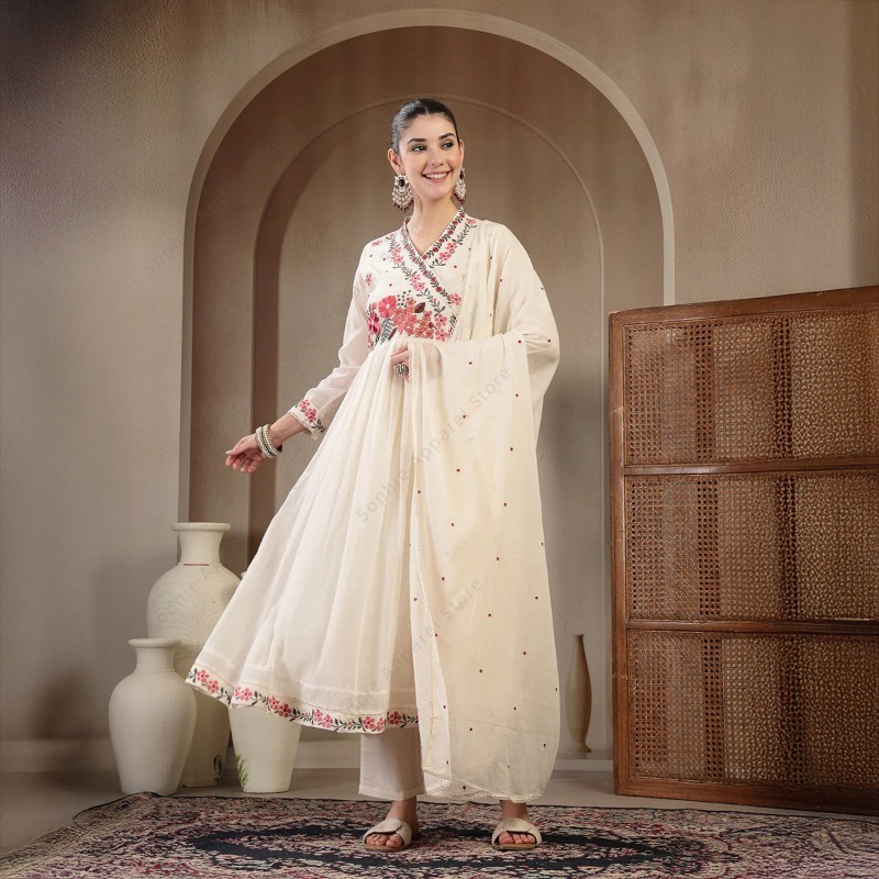 Белый хлопковый комплект Анарк – обзор и цена Summer Clothing India