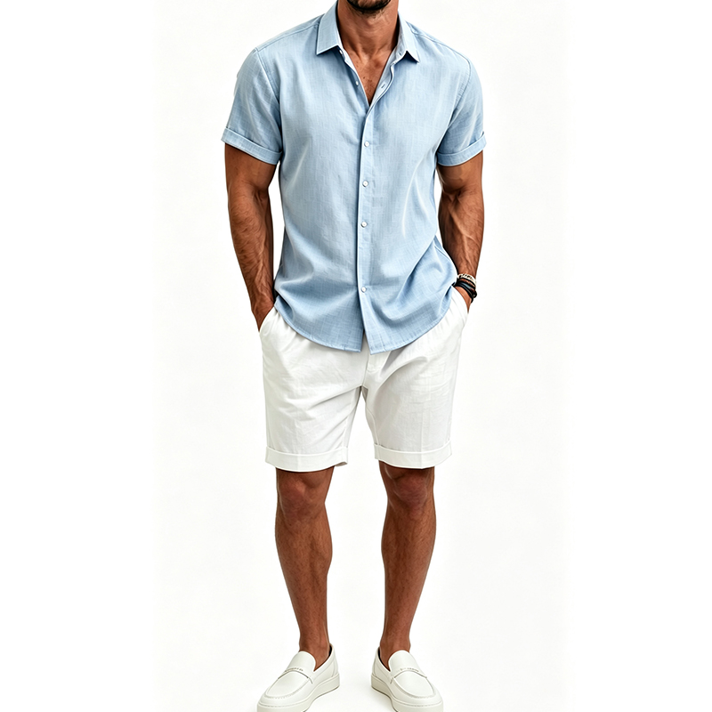 Мужской комплект из хлопка и л – обзор и цена Summer Clothing Linen