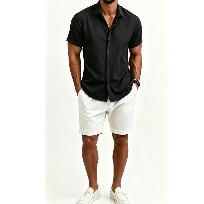 Мужской комплект из хлопка и л – обзор и цена Summer Clothing Linen